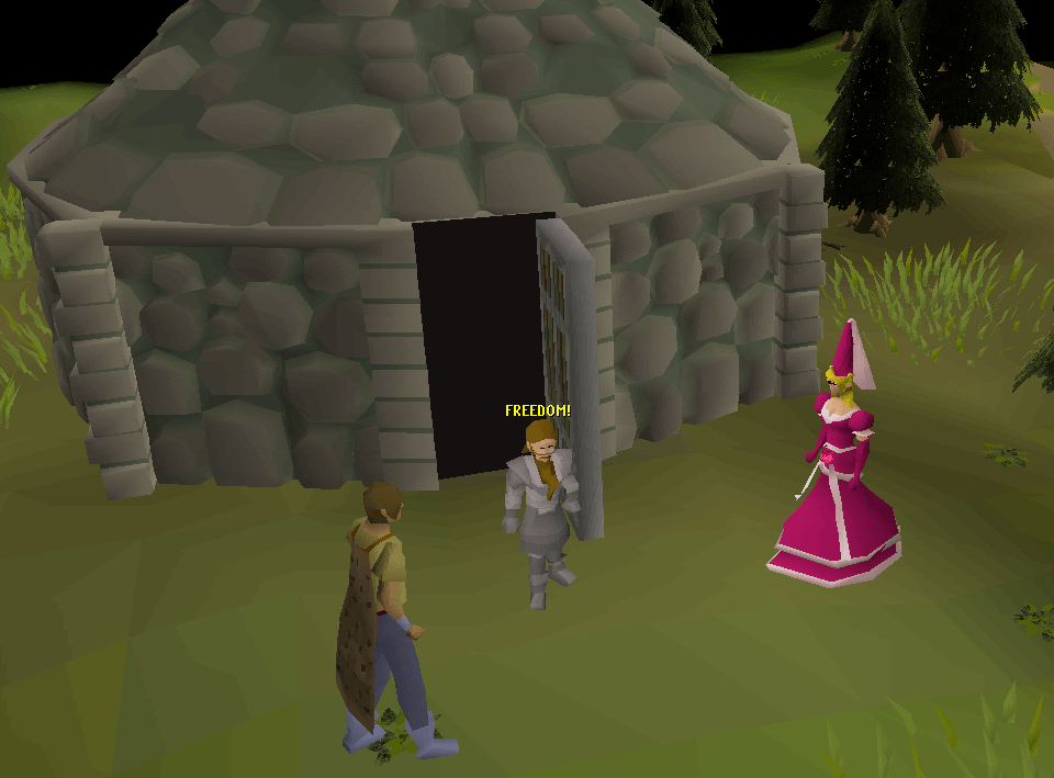 Handing the pendant to Princess Miazrqa