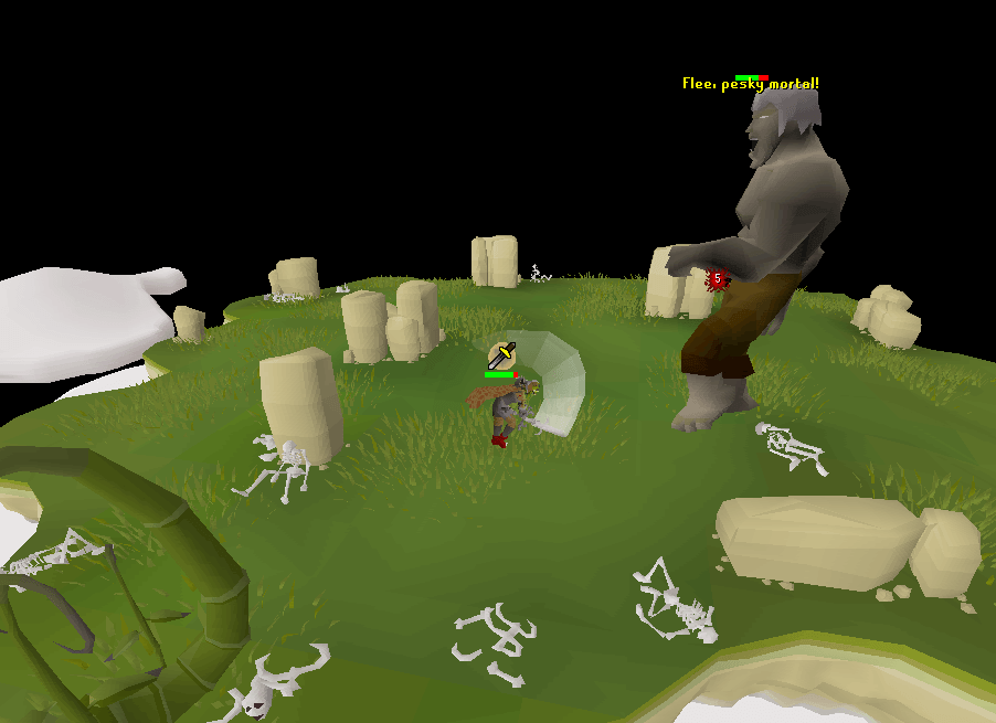 The beanstalk leading to Glod's battle