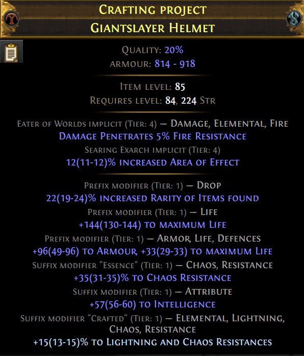 Crafted Giantslayer Helmet
