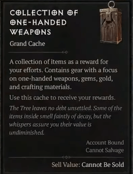 Tree of Whispers Cache Rewards