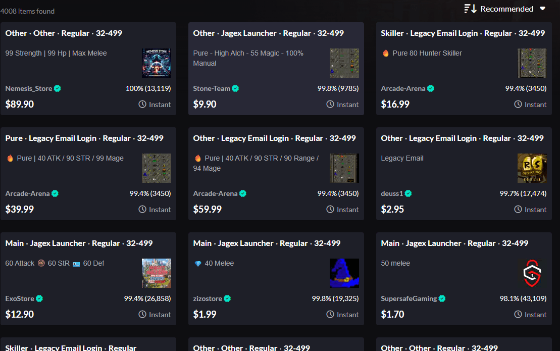 OSRS marketplaces comparison graphic
