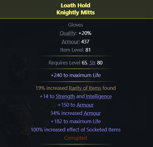Item Rarity Gear Example