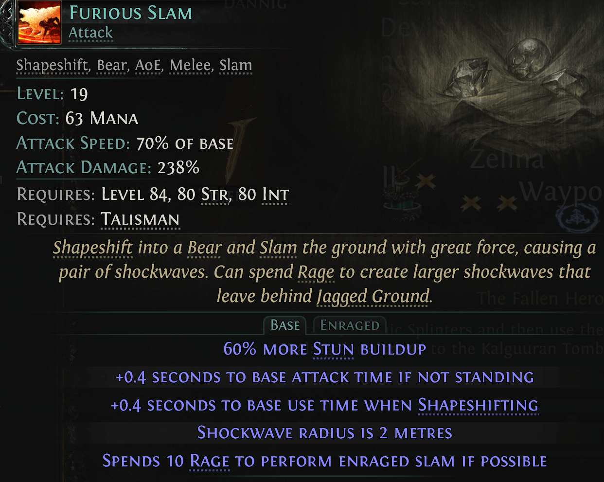 Furious Slam skill in PoE 2