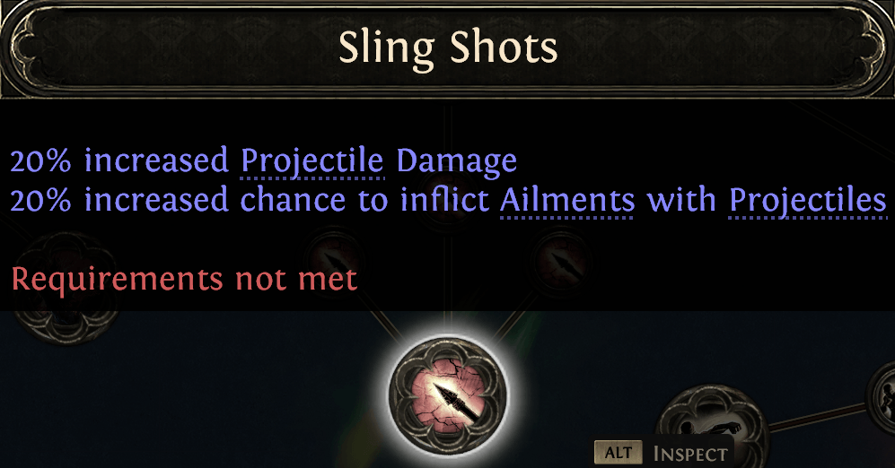 Sling Shots passive skill in PoE 2