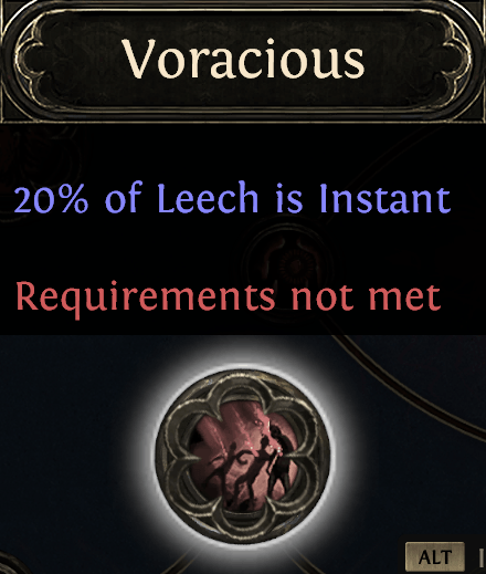 Voracious notable passive skill in PoE 2