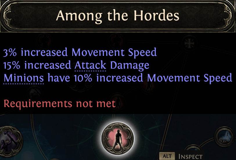 Among the Hordes notable passive skill in Path of Exile 2