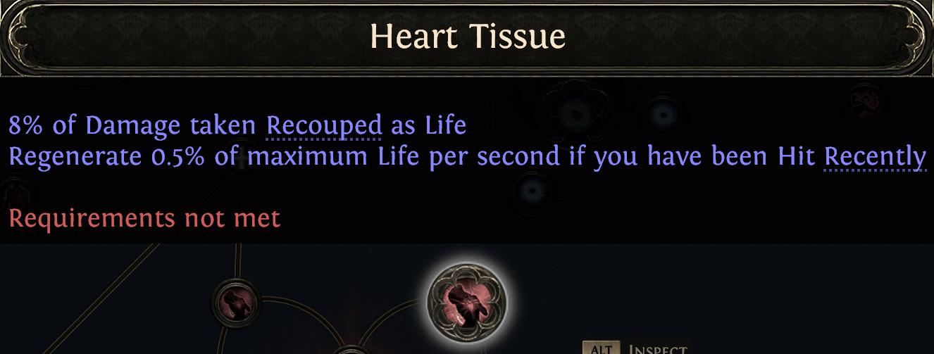 Heart Tissue passive skill in PoE 2