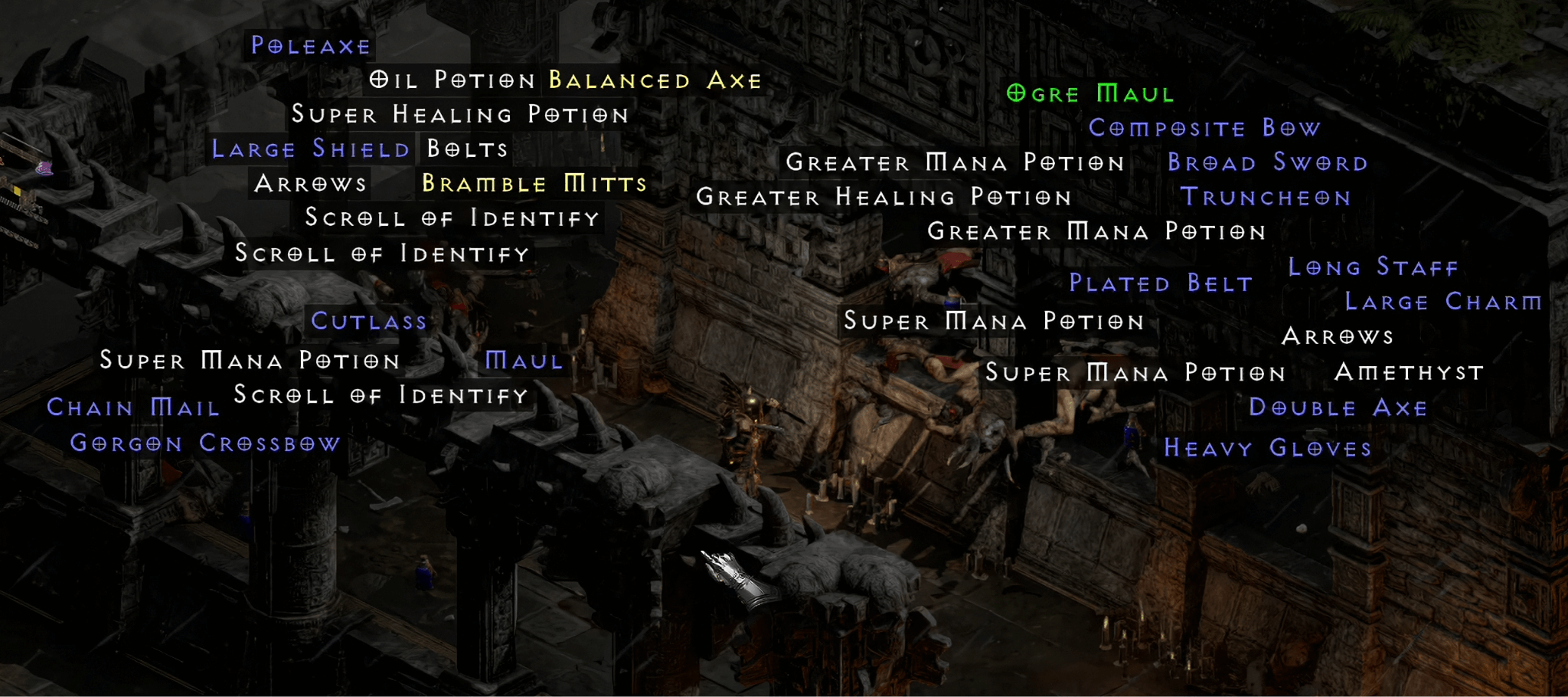 Diablo II Resurrected loot screen