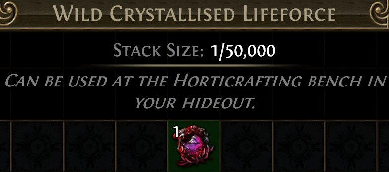 Crystallised Lifeforce Harvest crafting currency Path of Exile