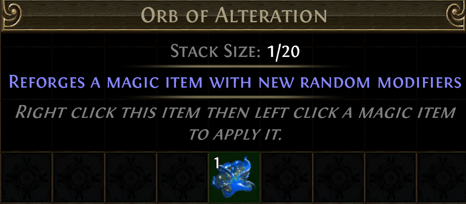Orb of Alteration Path of Exile currency item
