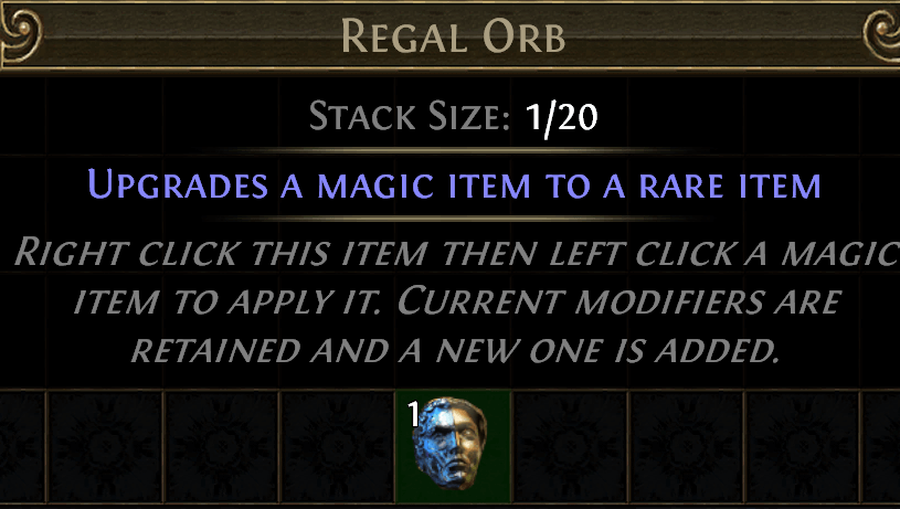 Regal Orb Path of Exile crafting currency