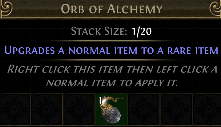 Orb of Alchemy Path of Exile currency item