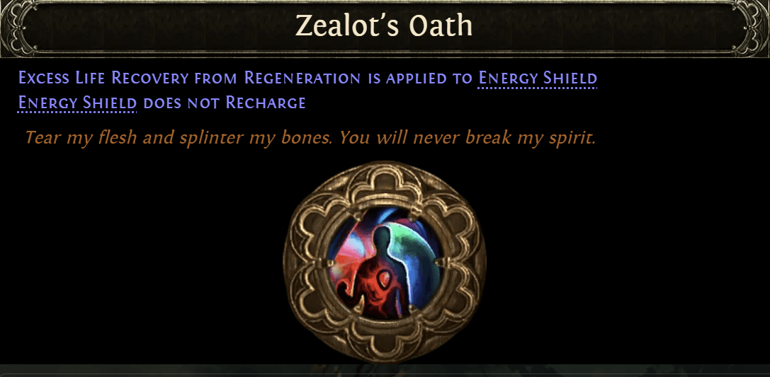 Zealot’s Oath Keystone Passive
