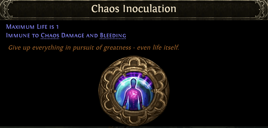 Chaos Inoculation keystone passive in Path of Exile 2