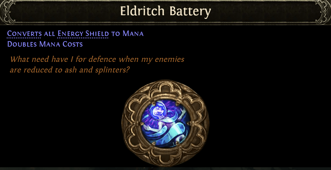 Eldritch Battery keystone passive in Path of Exile 2