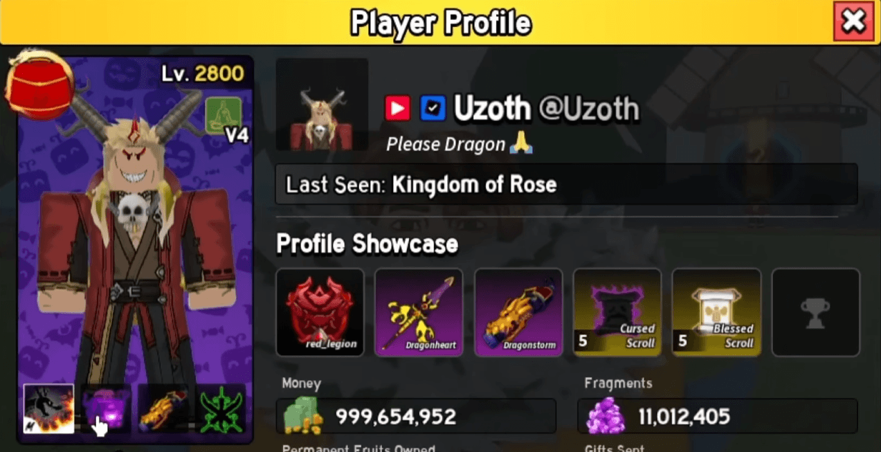Uzoth using Dark Fruit