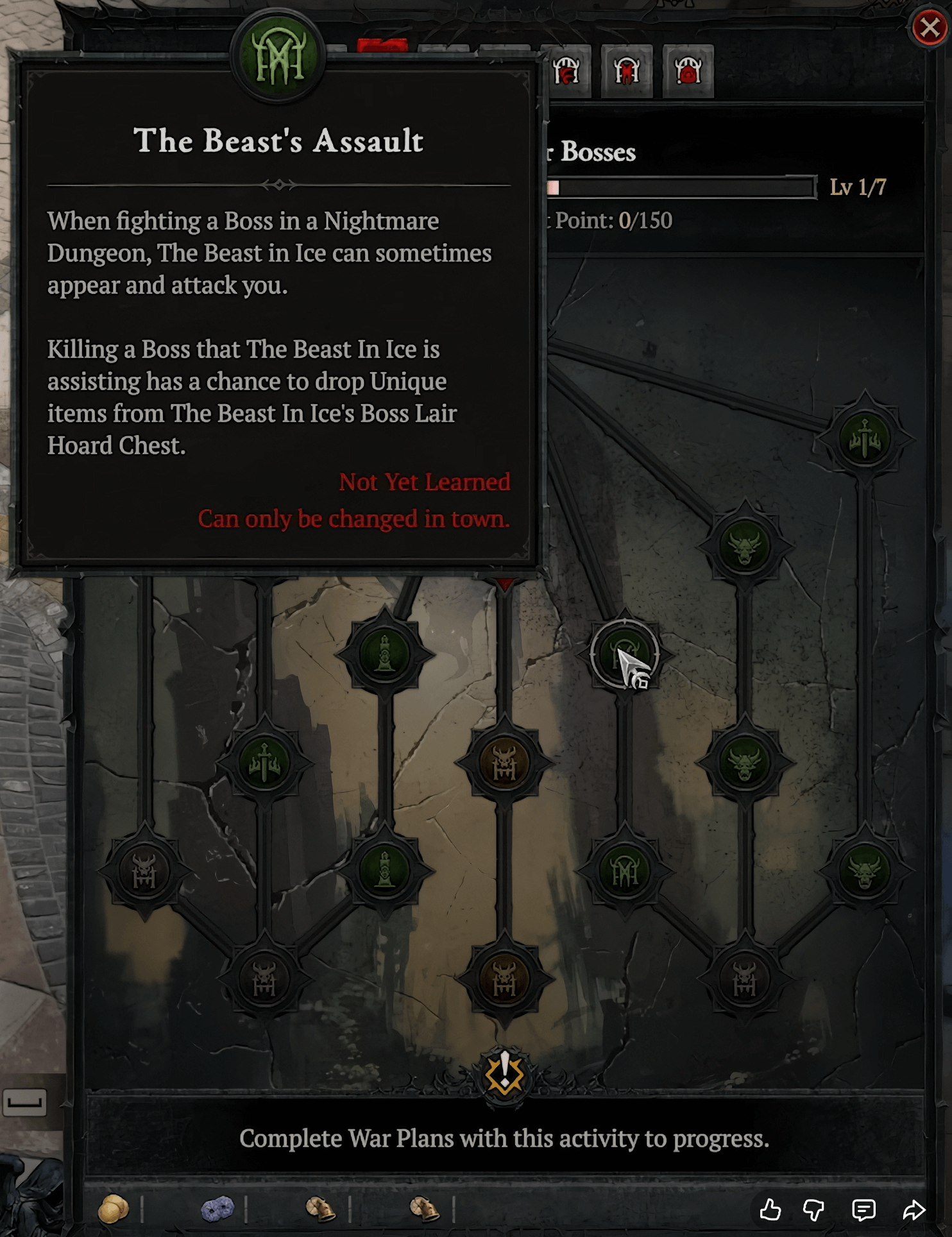 War Plans Activity Tree Nodes