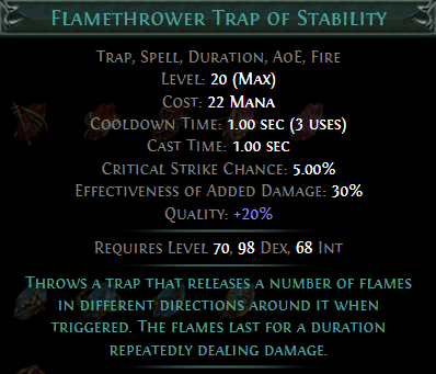 Flamethrower Trap of Stability