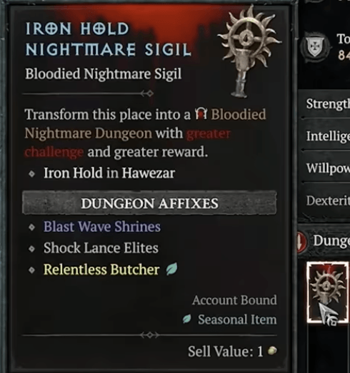 Bloodied Dungeon Key Example