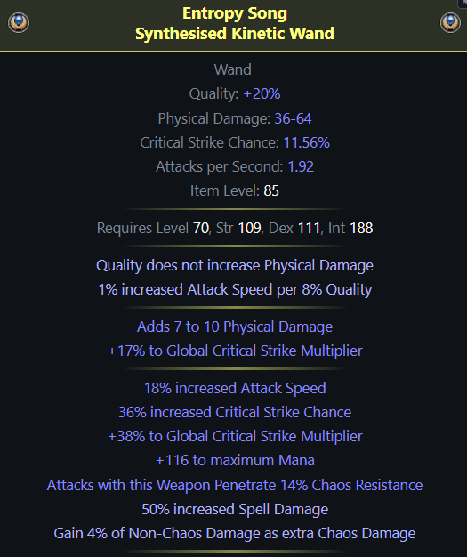 Endgame Kinetic Wand Crafting