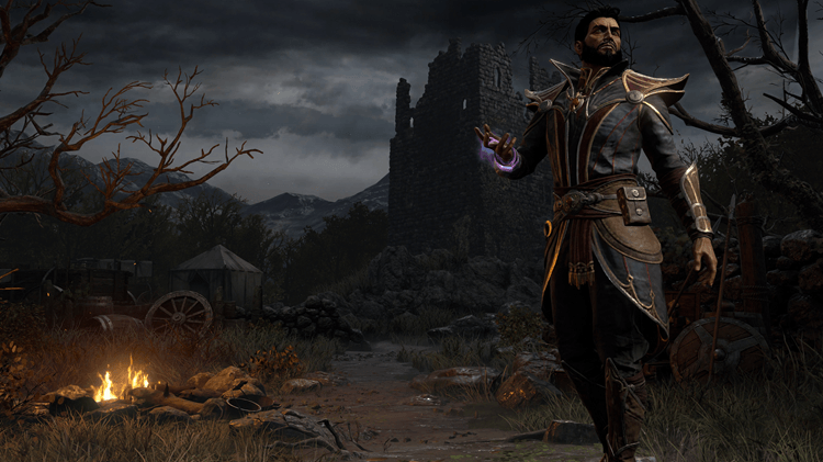 D2R Warlock class gameplay combat screenshot