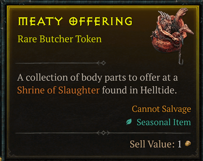 Meaty Offering item for Butcher transformation
