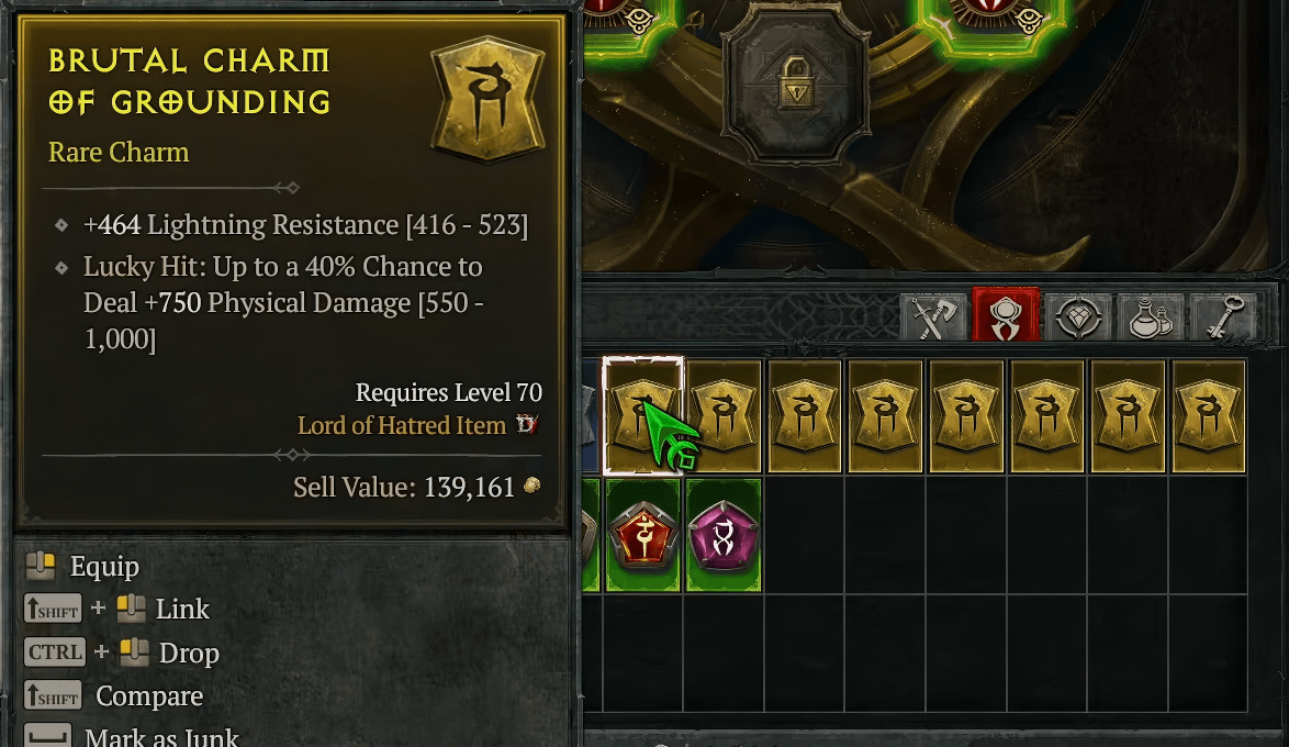Charm rewards and bonuses