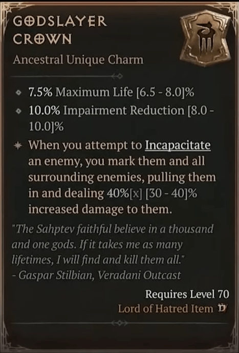 Unique Charm example