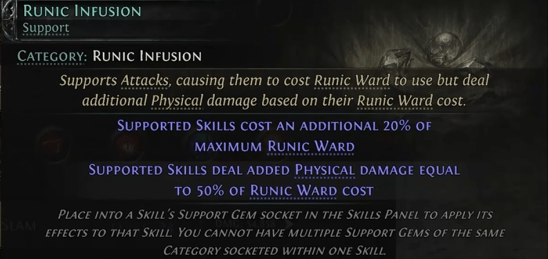 Runic Infusion support gem in PoE 2