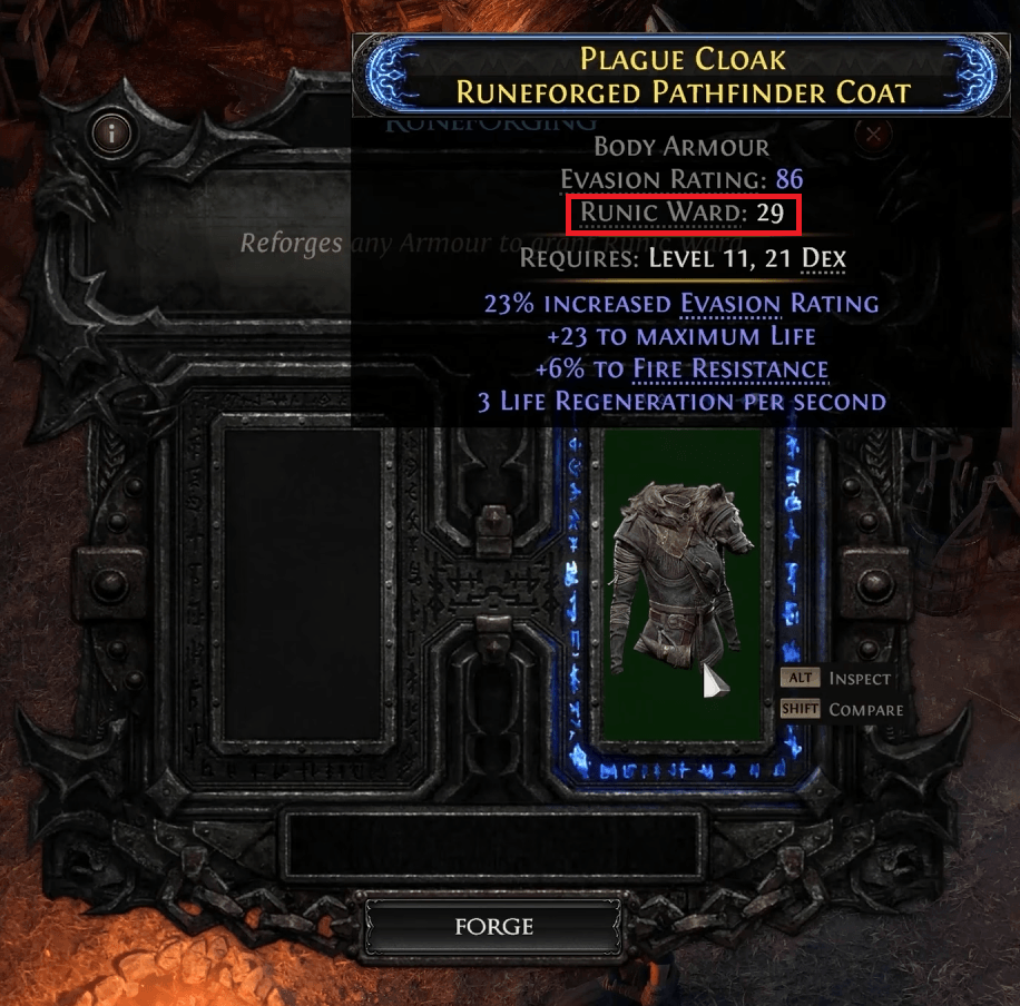 Runic Ward gear enhancement in PoE 2