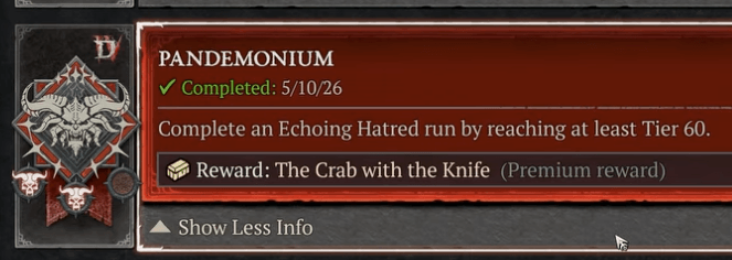 Echoing Hatred Reward Screen