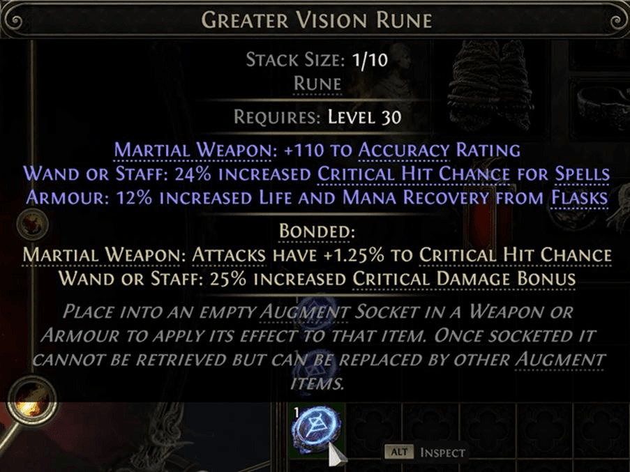 PoE 2 Greater Vision Rune