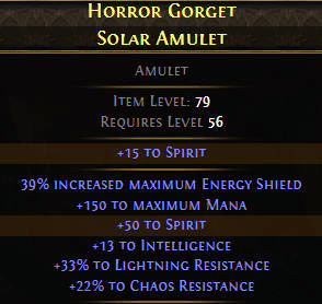 horror gorget solar amulet