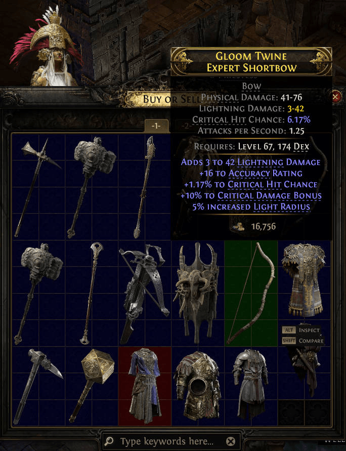 PoE 2 vendor bow Gold cost