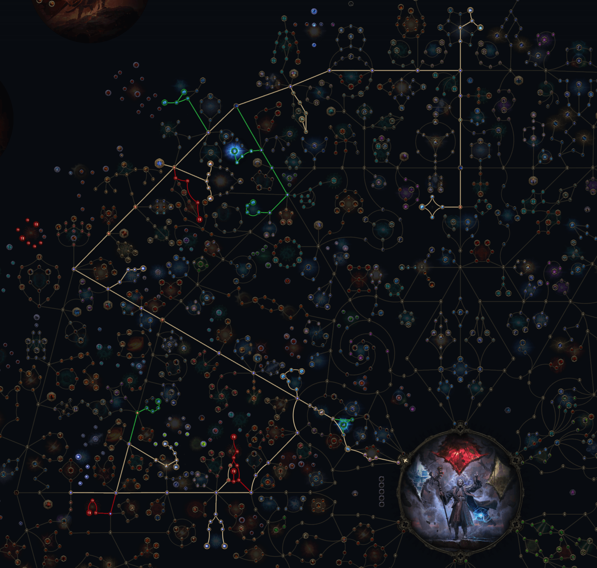 Grim Pillars Oracle starter build passive tree