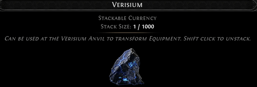 PoE 2 Verisium currency