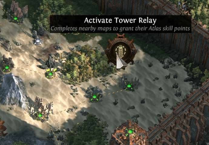 PoE 2 activate tower relay Atlas passive points