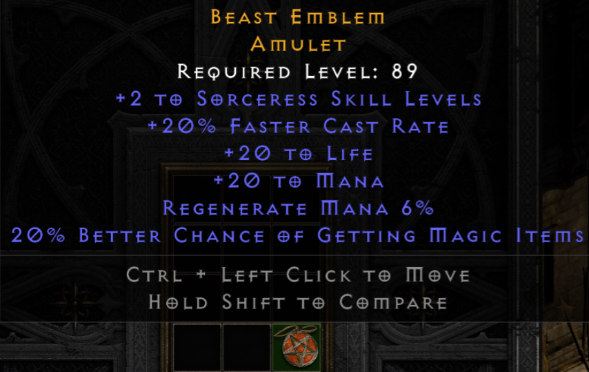 D2R Caster Amulet