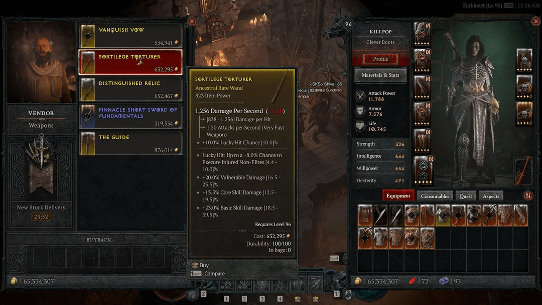 Diablo 4 selling loot