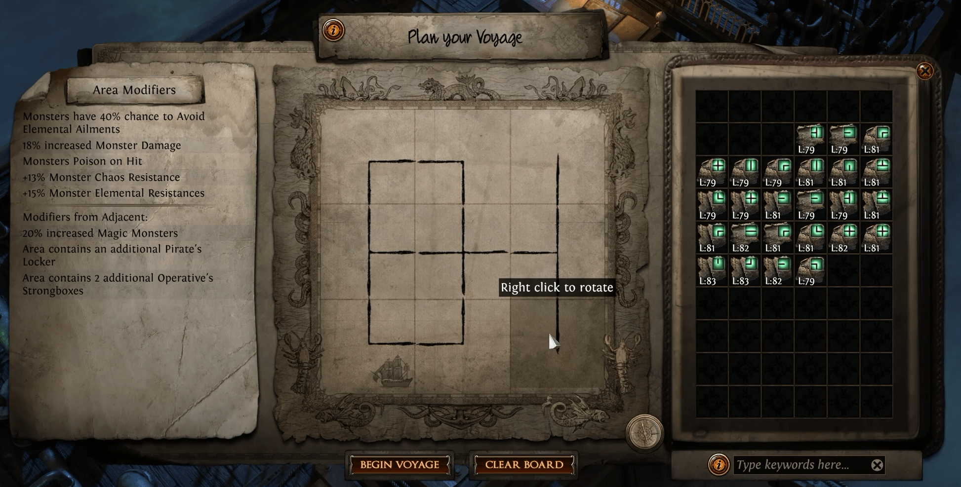 Voyage planning in Path of Exile Curse of the Allflame