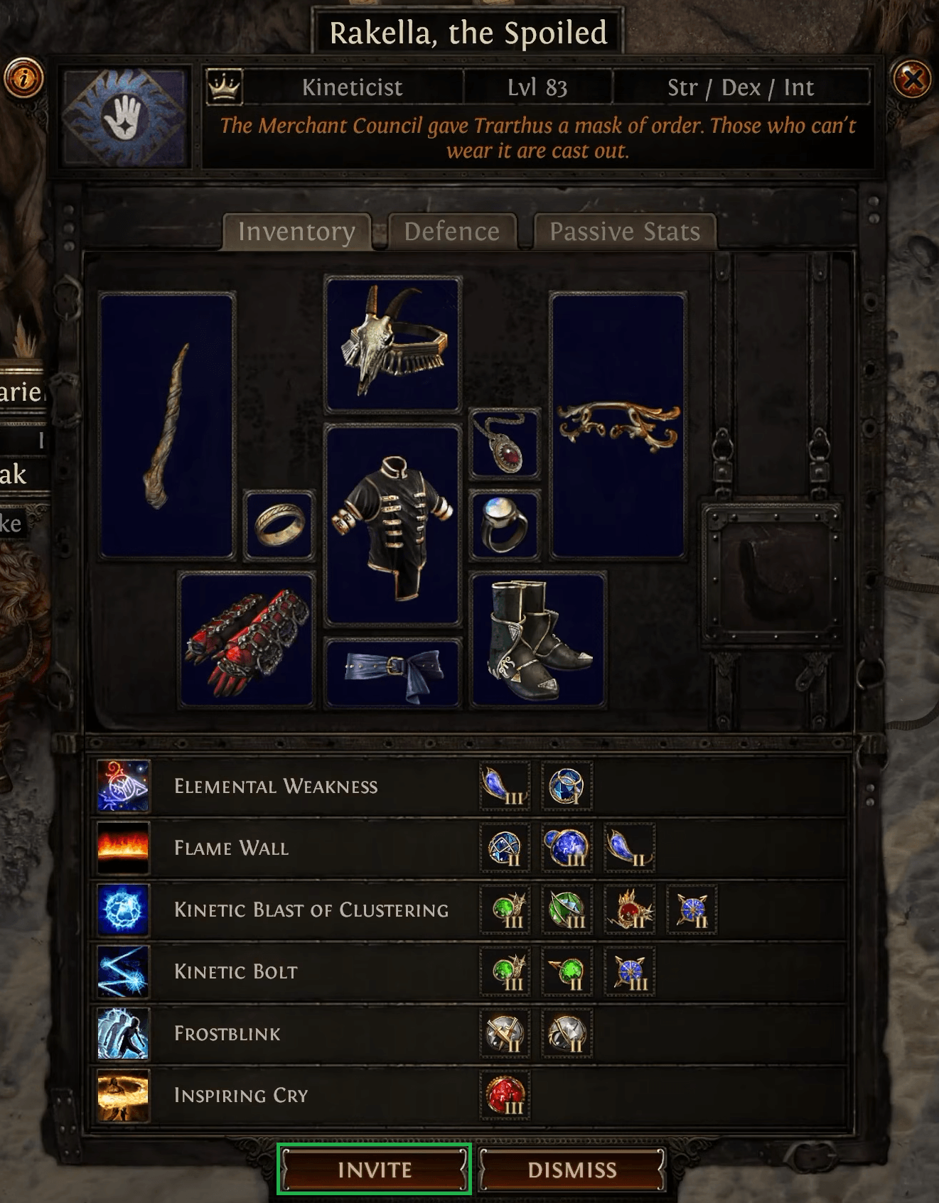 PoE 3.29 Mercenary gear and skills